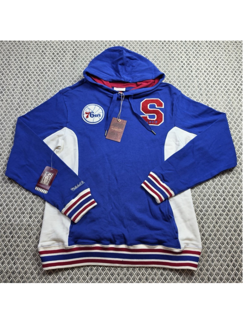 Philadelphia 76ers Mitchell & Ness Team Legacy Hoodie NWT Medium Blue NBA